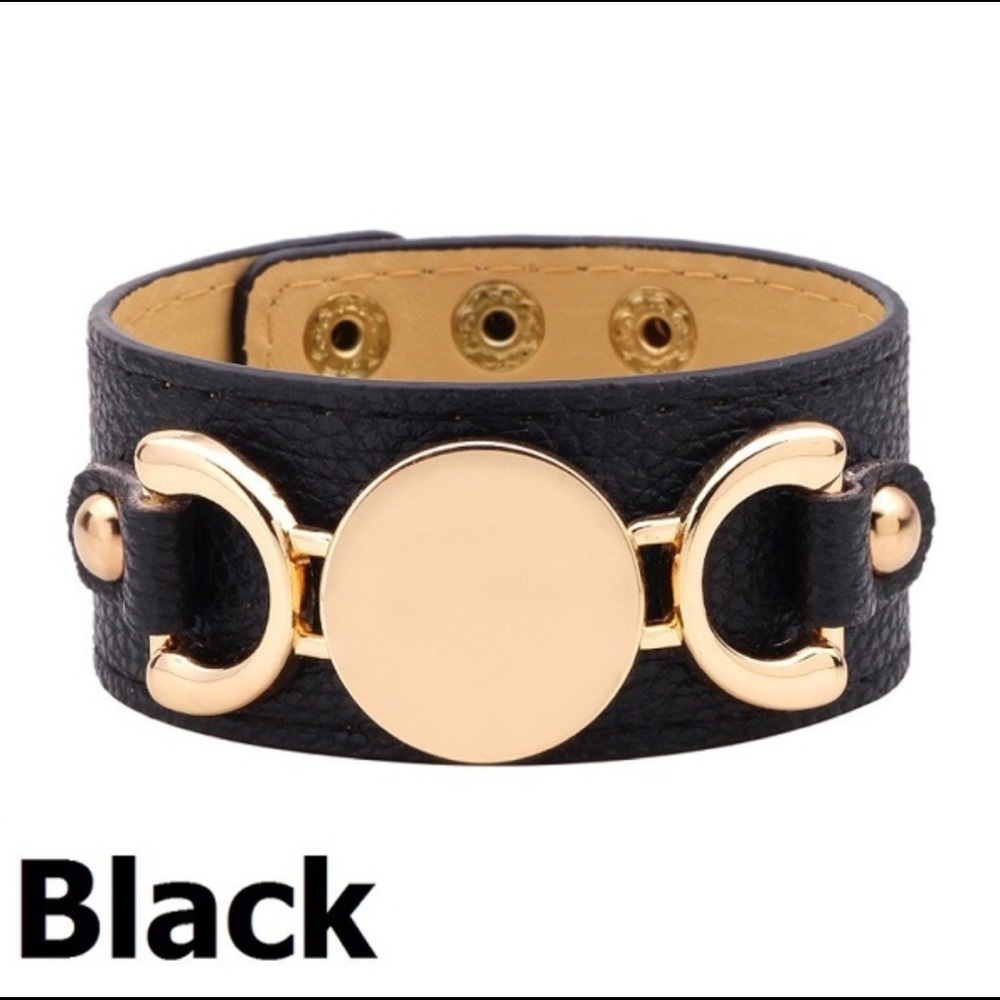 Beautiful khaki leather cuff - Picture 3 of 4